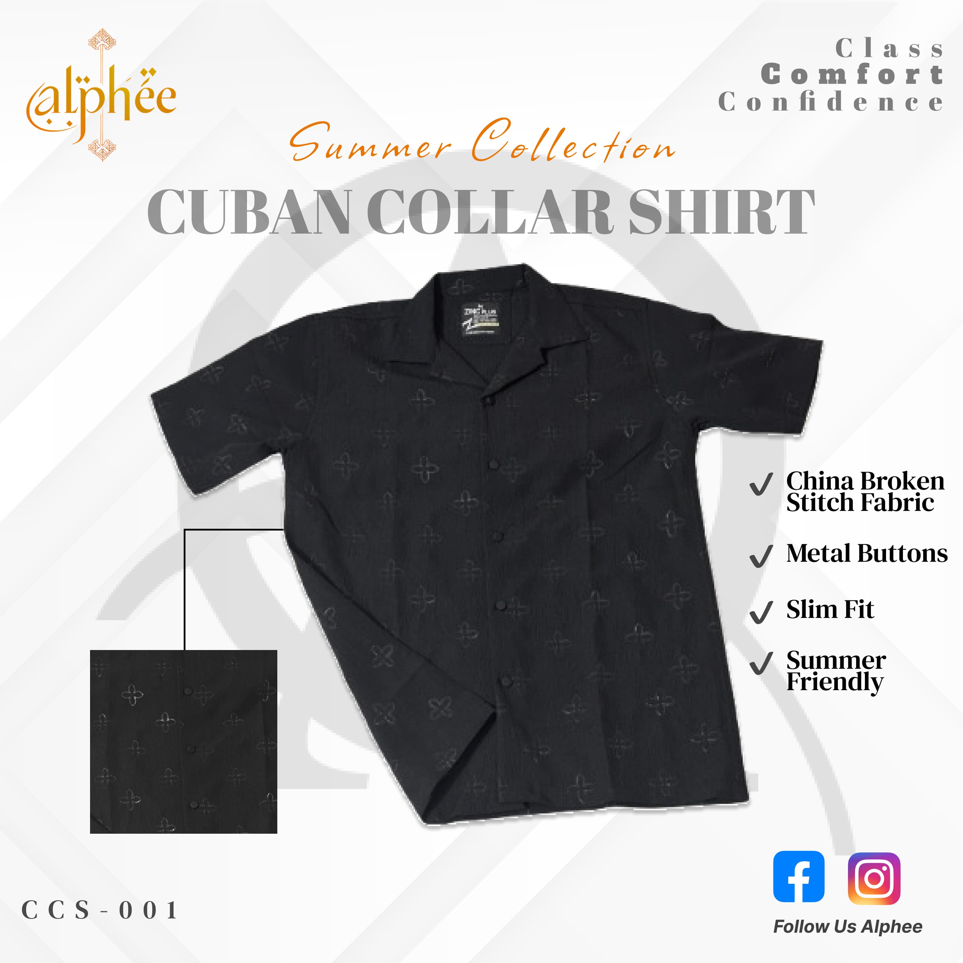 Cuban Cotton Shirt - Black